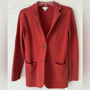 J.Crew 2 button sweater blazer 100% cotton rust red XXS
